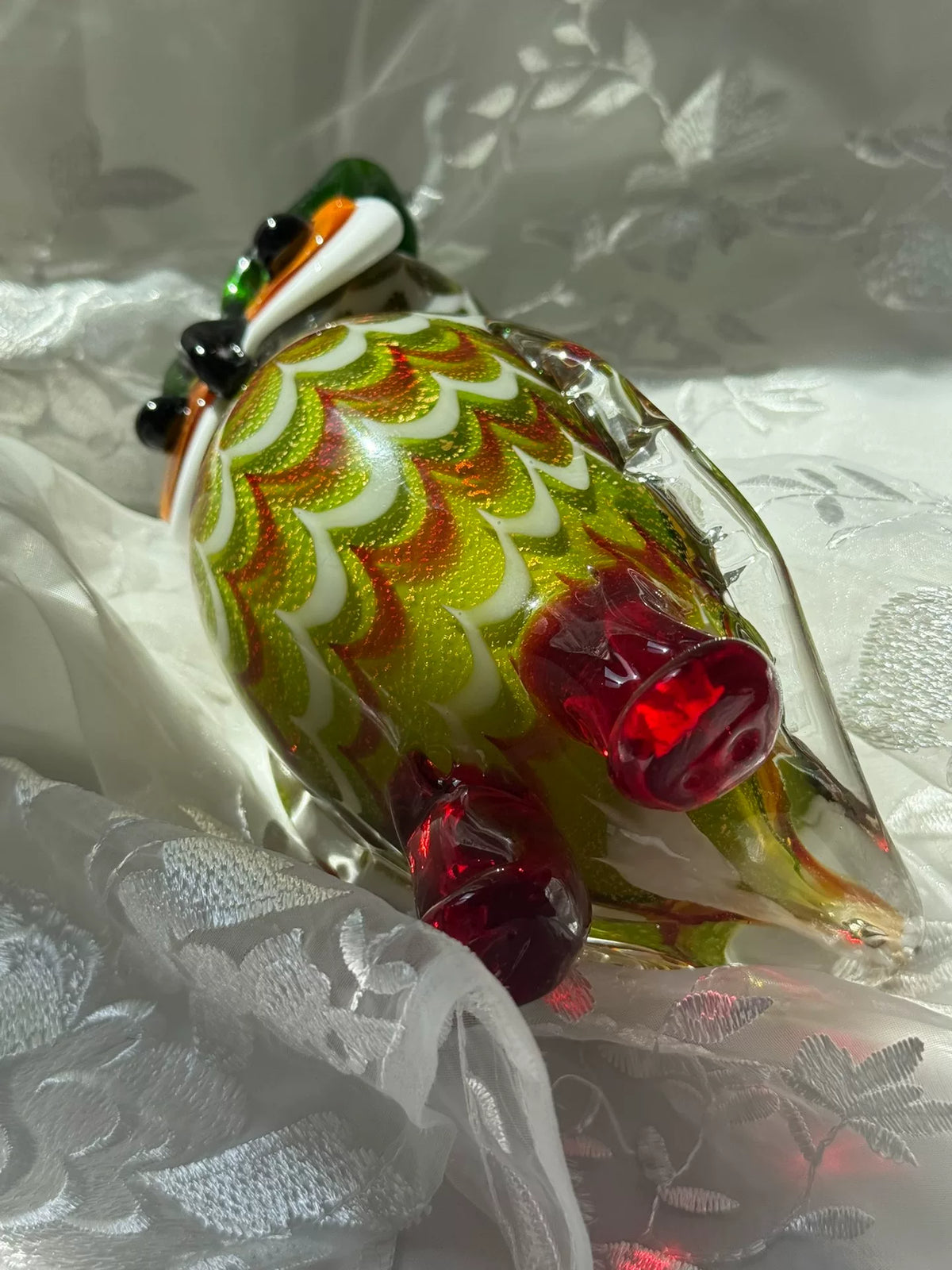 Figurine de chouette vintage en verre 19 cm
