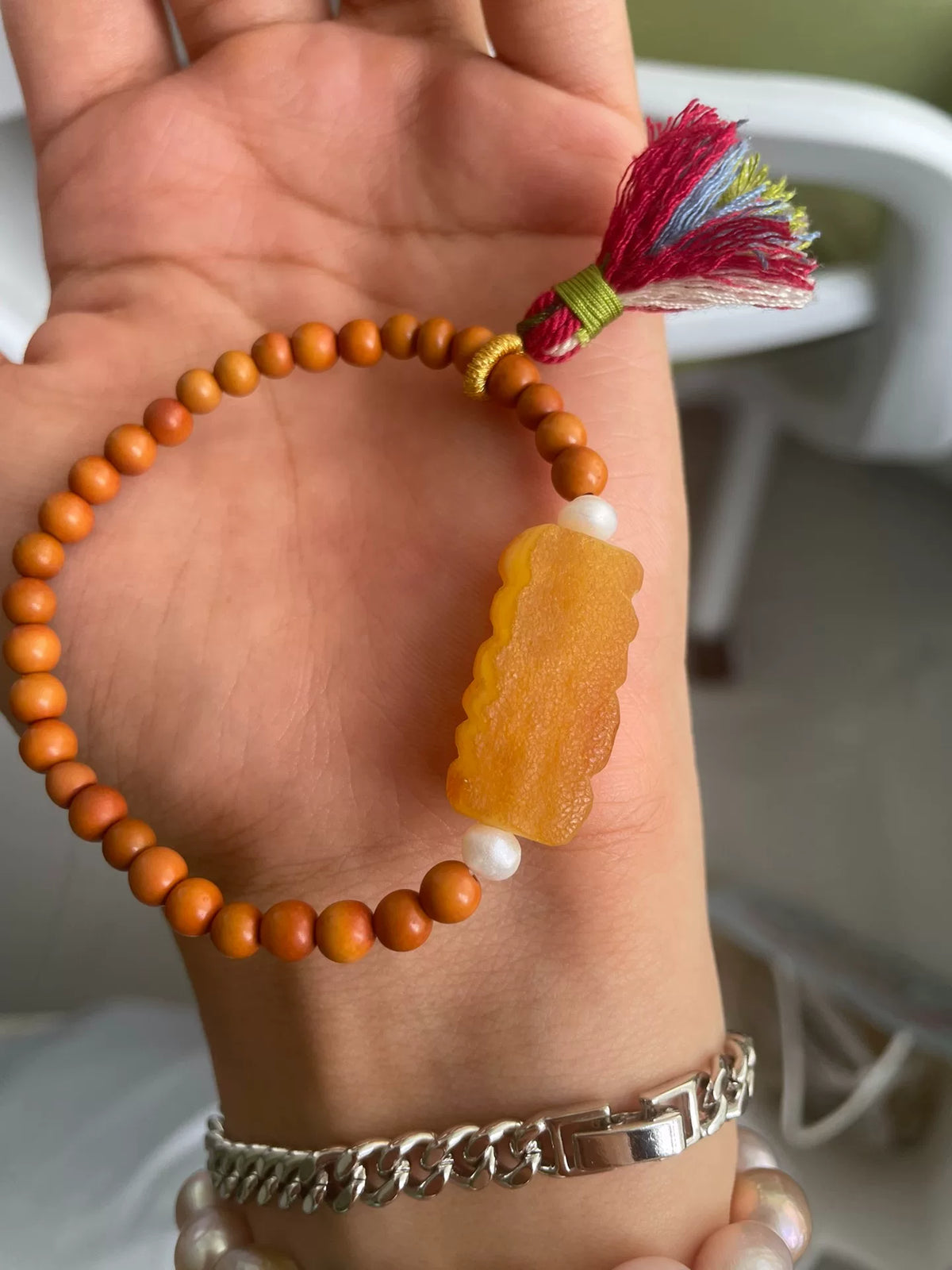 Amber Bear Armband met Olijwpitkraal