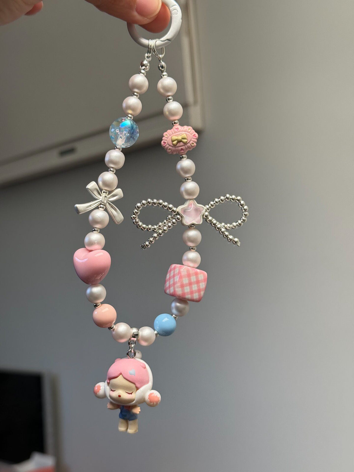 Beaded Phone Strap Bag Charm Keychain