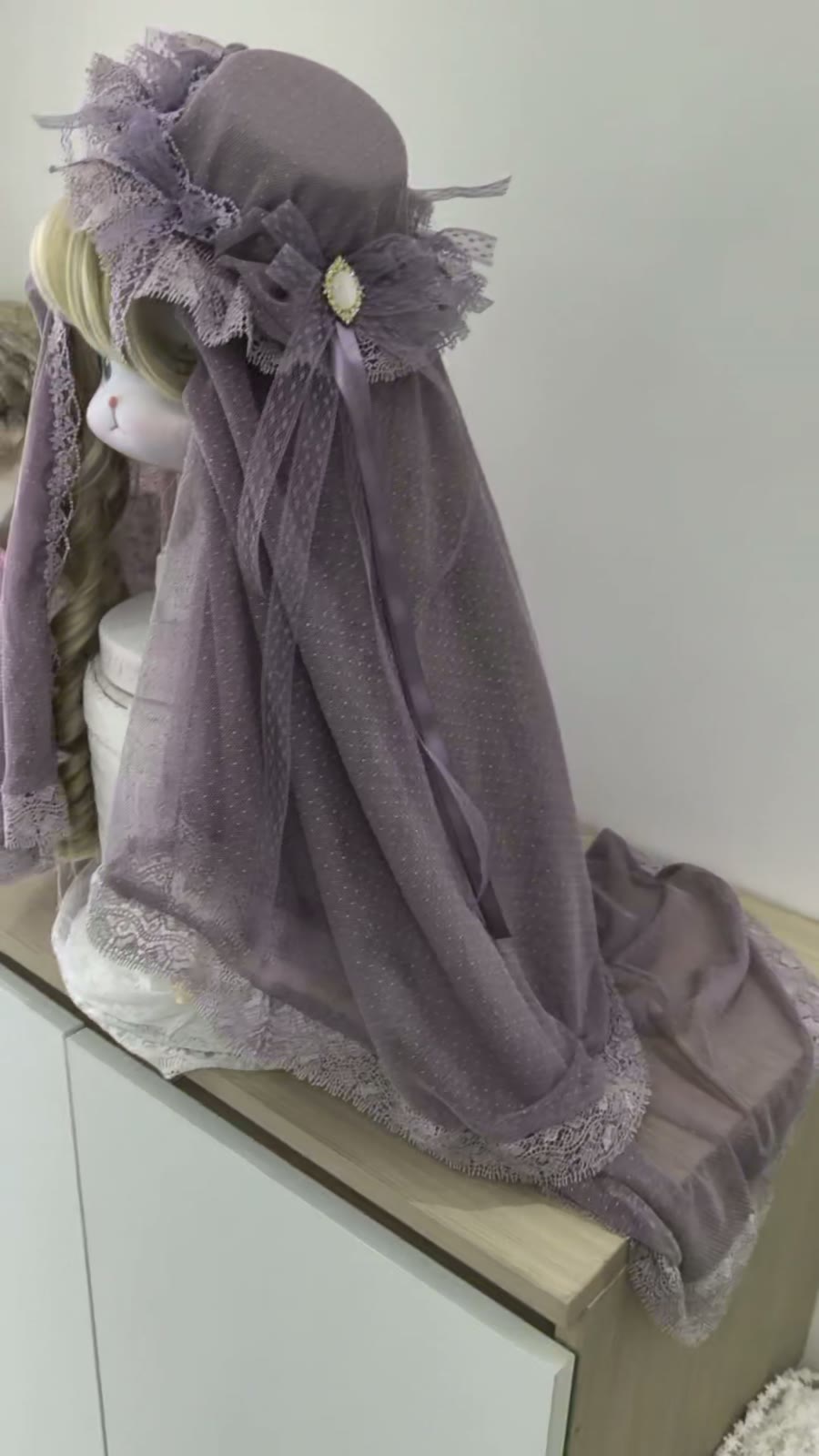 Purple Lace Tulle Lolita Mini Hat