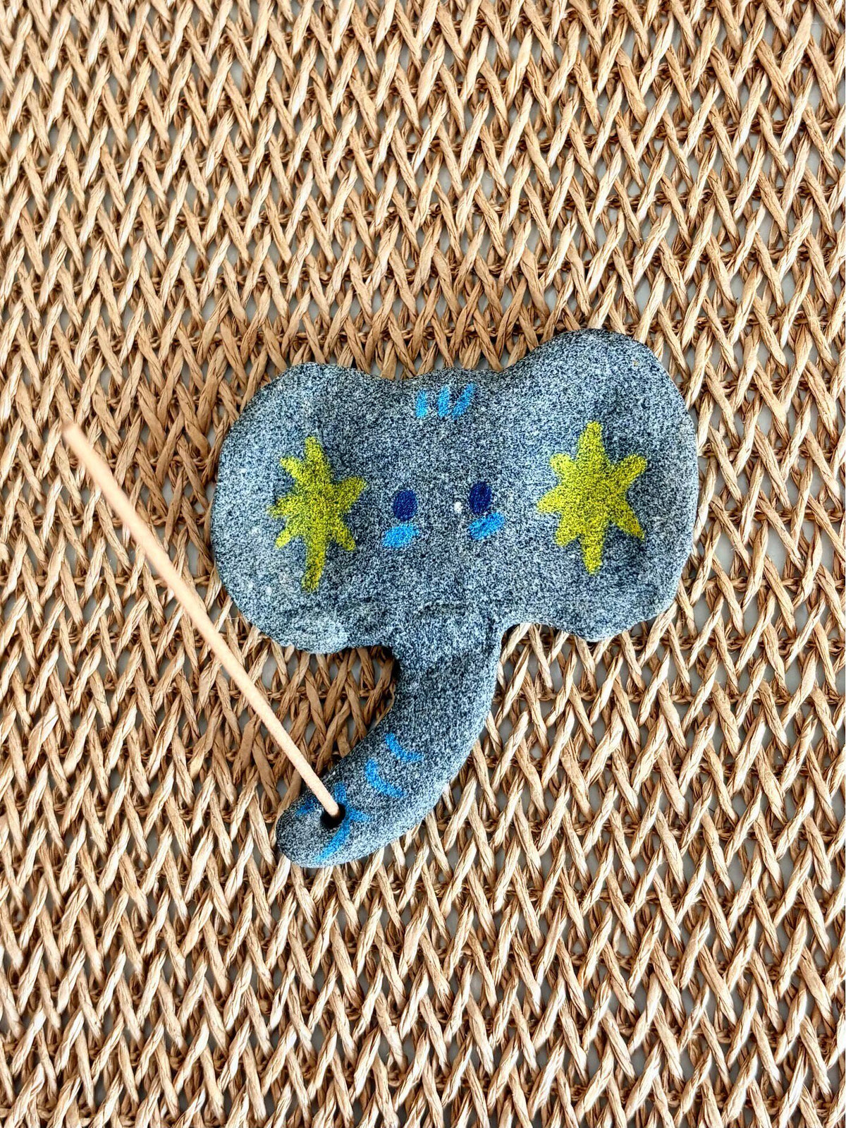 Handmade Rock Clay Elephant Incense Holder