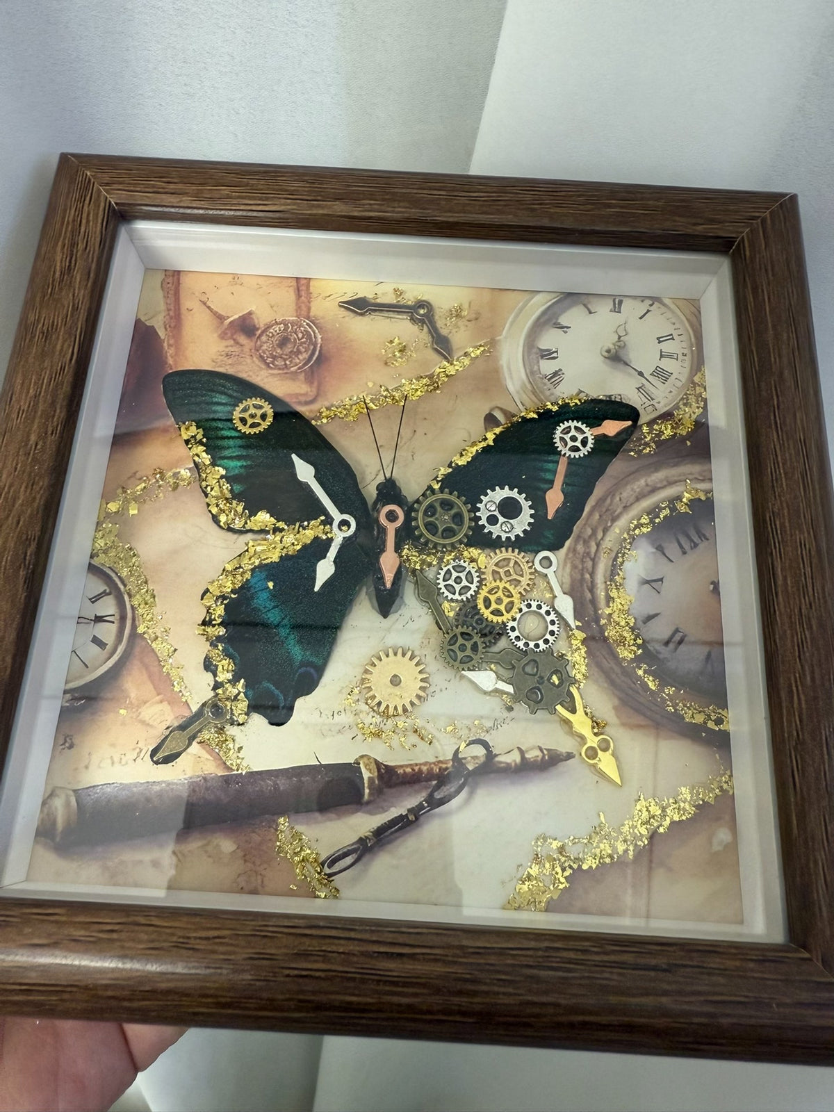 Steampunk Butterfly Shadow Box Wall Art