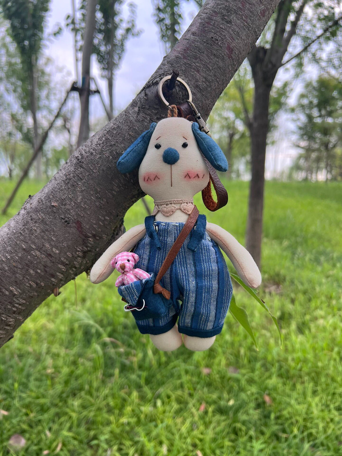 Handmade Dog Plush Keychain Bag Charm