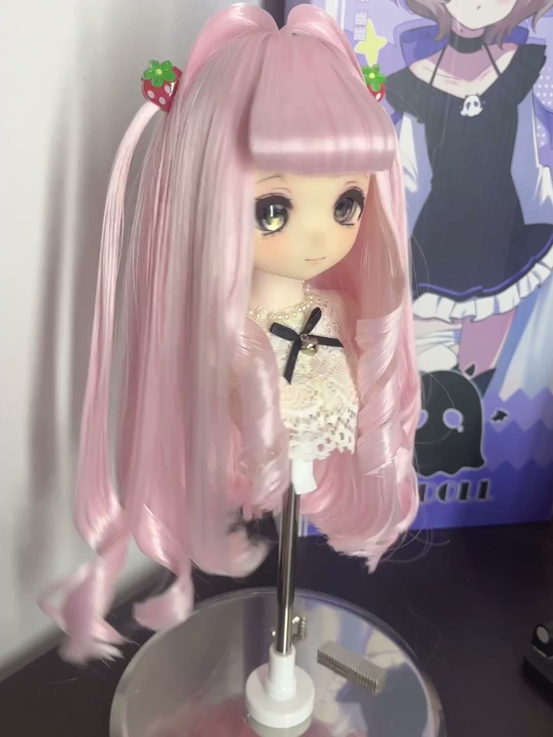 Pastel Pink Twin Tail Doll Wig