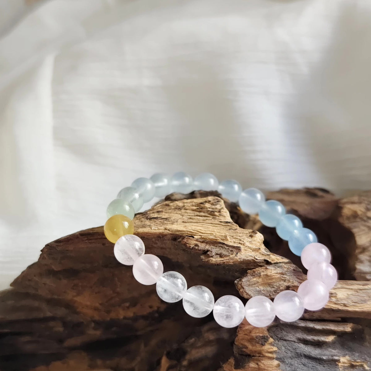 Natural Morganite Beaded Bracelet 8.5mm