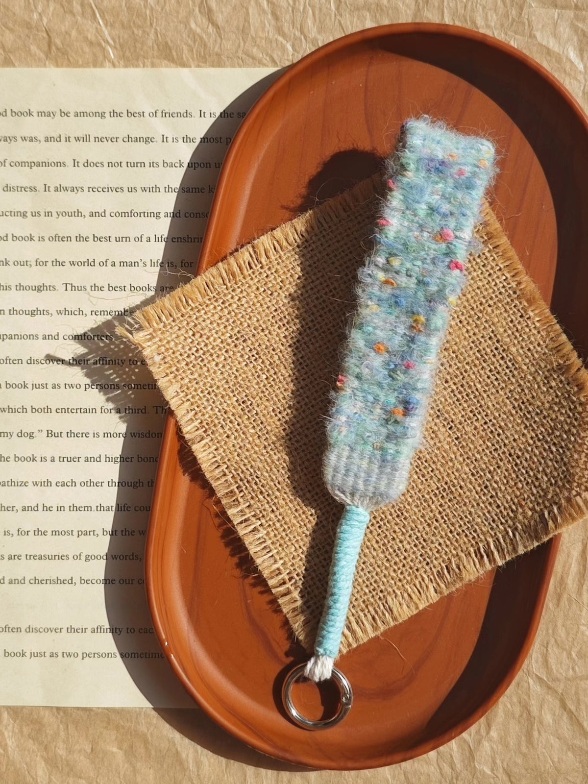 Handwoven Speckled Teal Wrist Strap