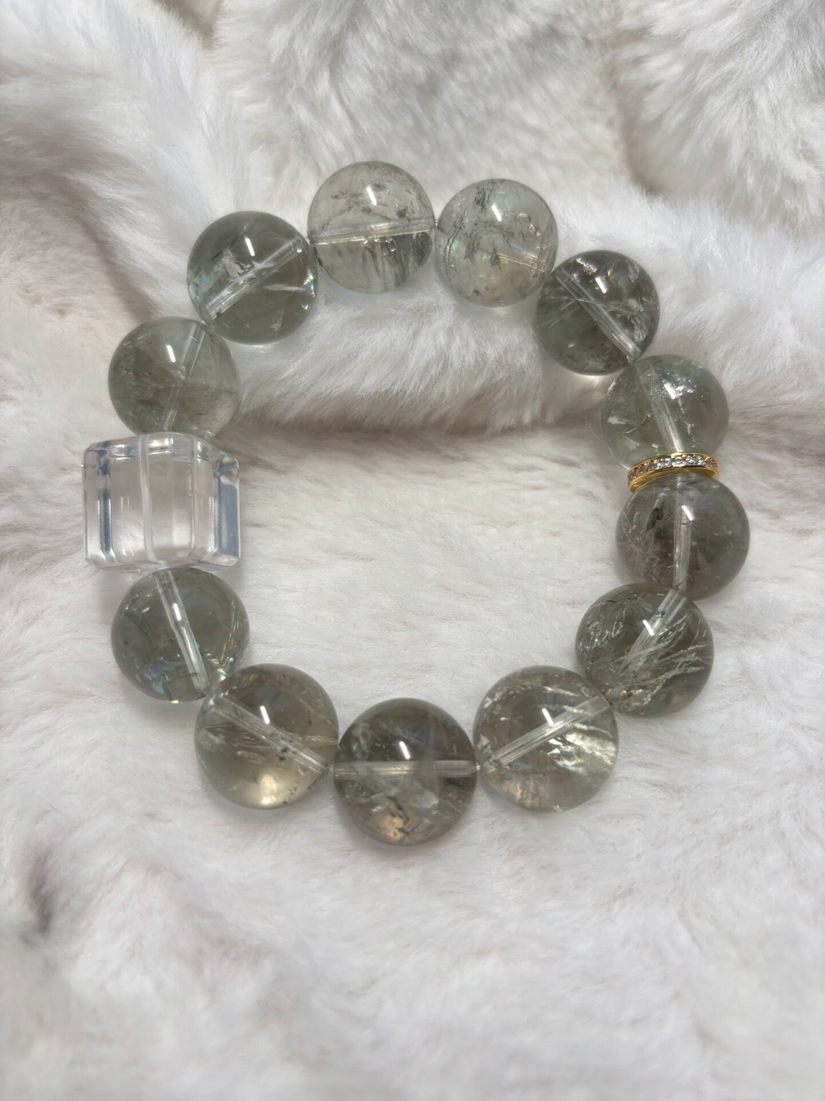 Green Crystal Bracelet 16.5mm Beads
