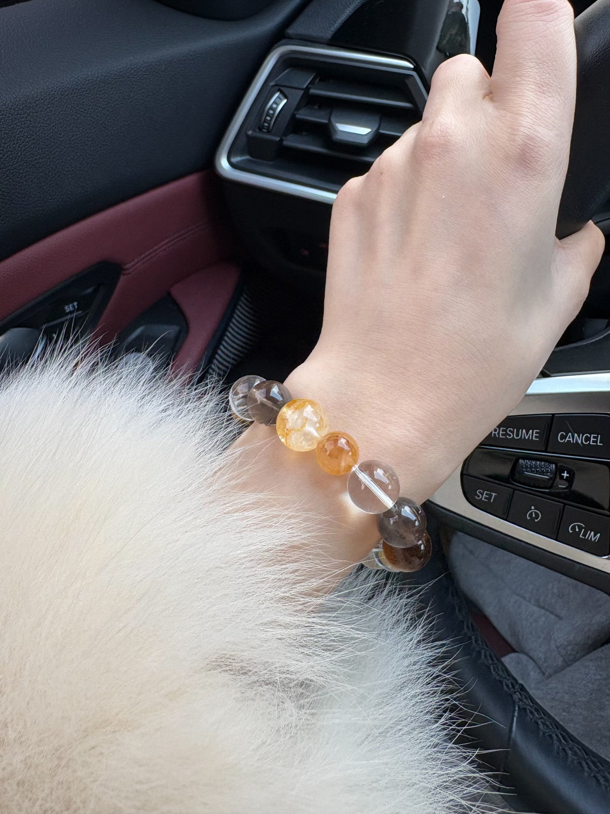 Armband med rökkvarts, citrin och klarkvarts