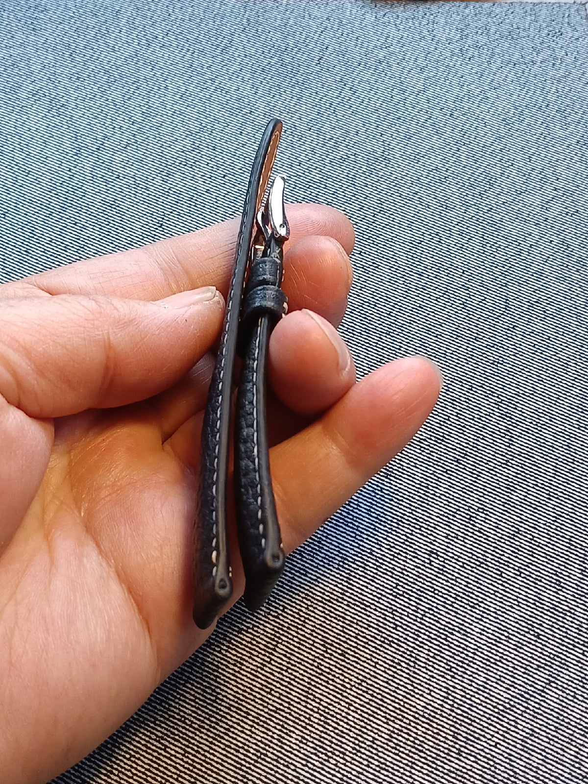 Navy Leather Watch Strap 20mm