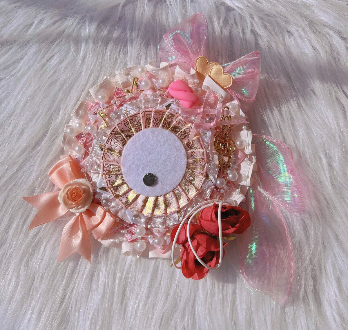 Pink Rosette Badge Holder for 55mm Pins