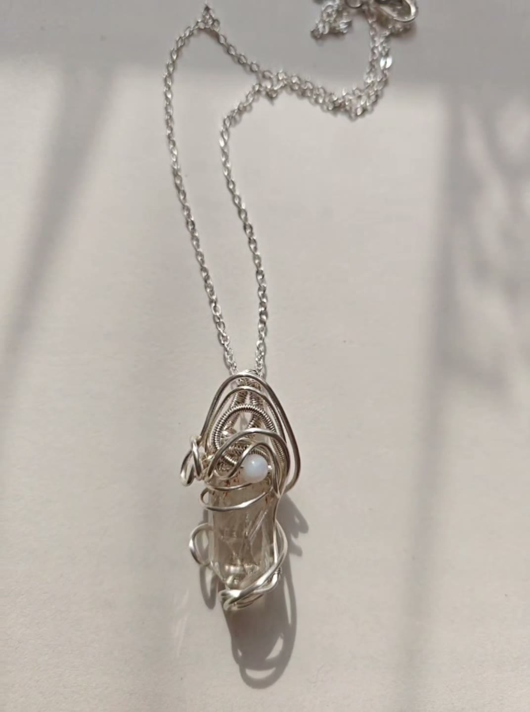 Handcrafted Wire Wrapped Red Skeleton Quartz Necklace