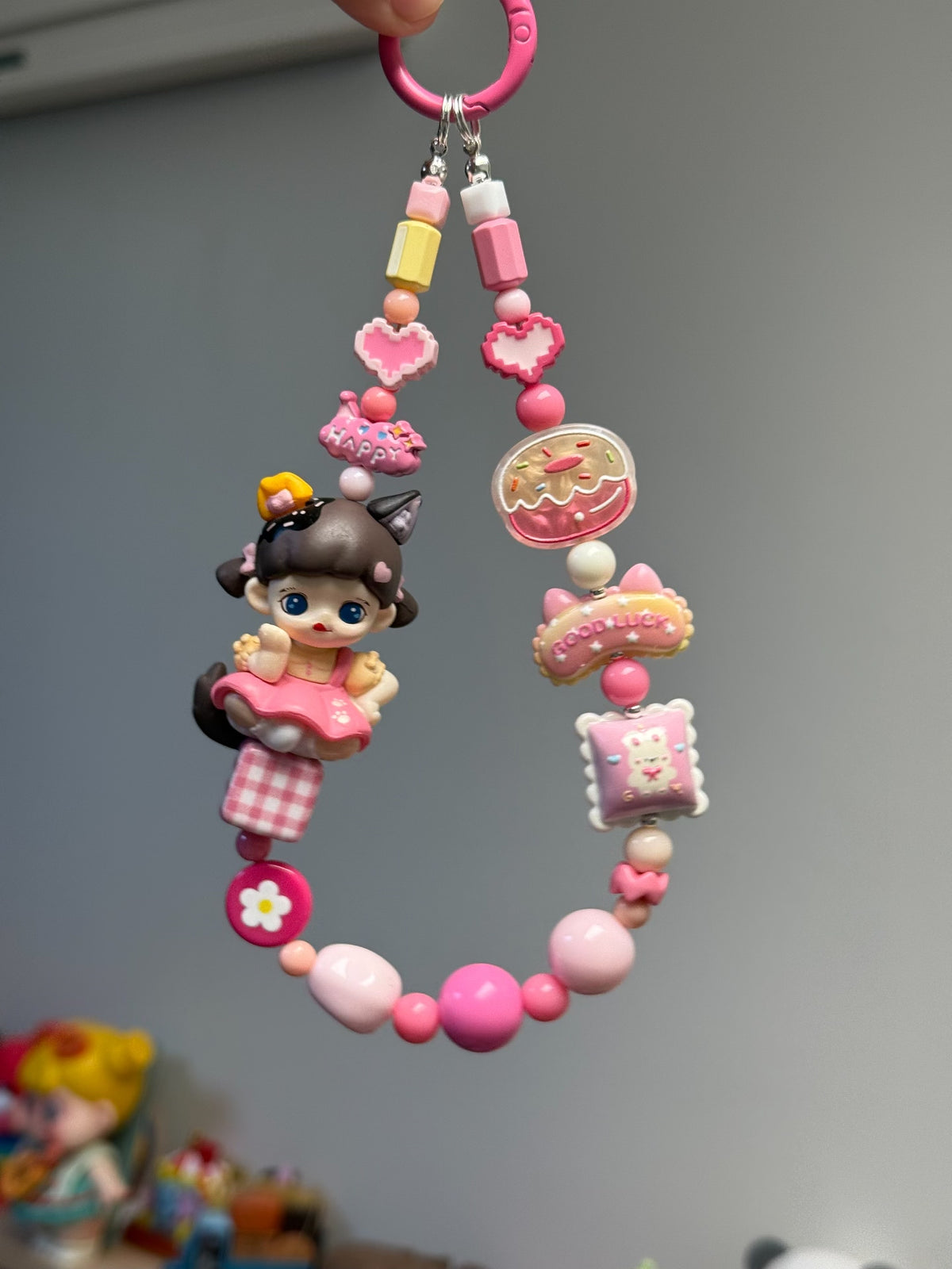 Handmade Beaded Doll Phone Strap Charm