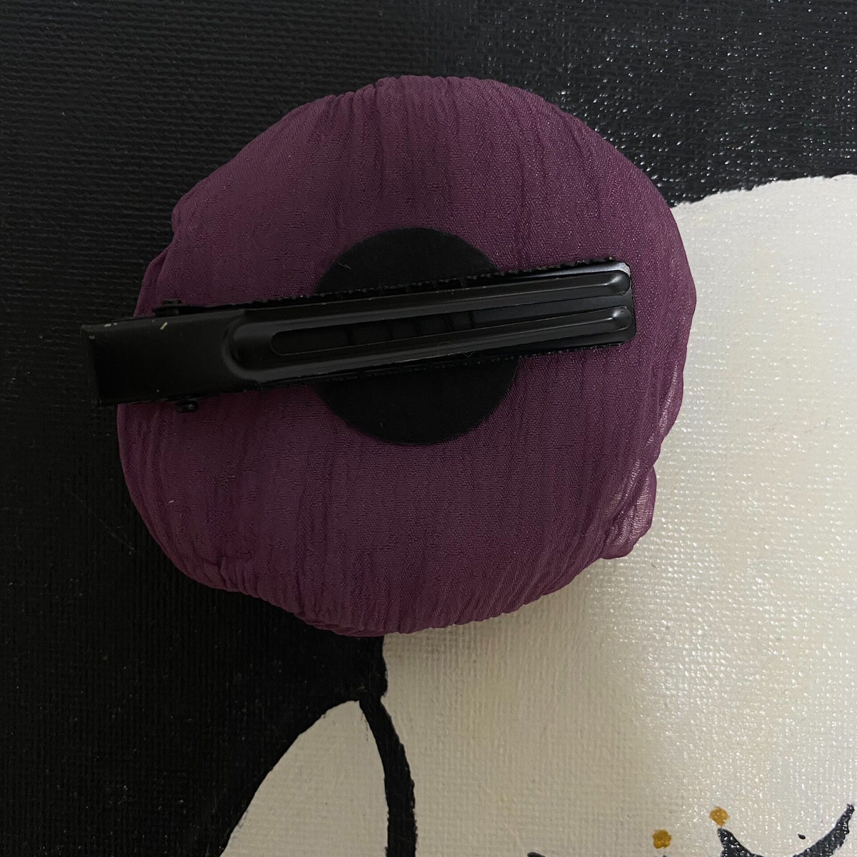 Vintage Purple Fabric Rose Hair Clip