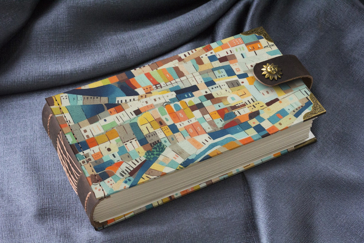 Handmade Journal Cityscape Fabric Cover