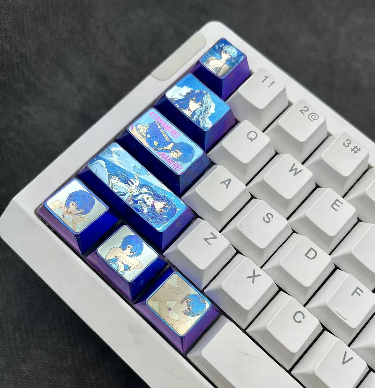Titanium Alloy Ayanami Rei Keycap Set