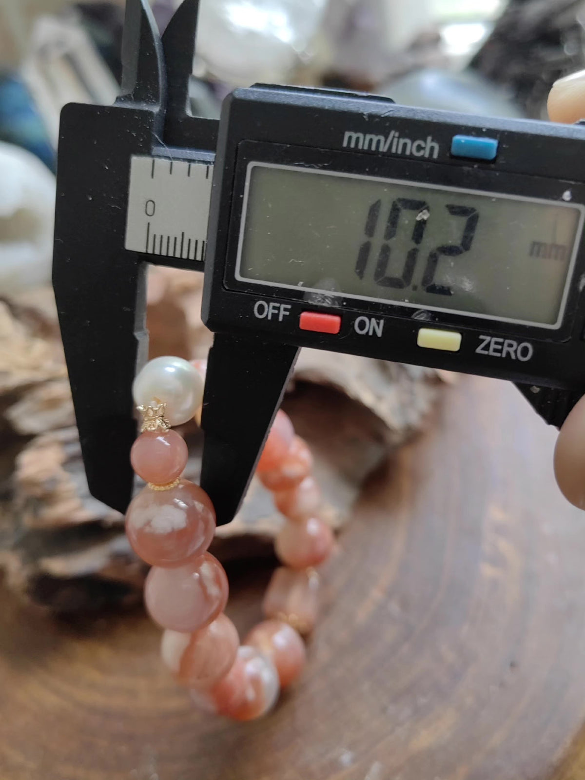 Cherry Blossom Agate Pearl Bracelet 12.9mm