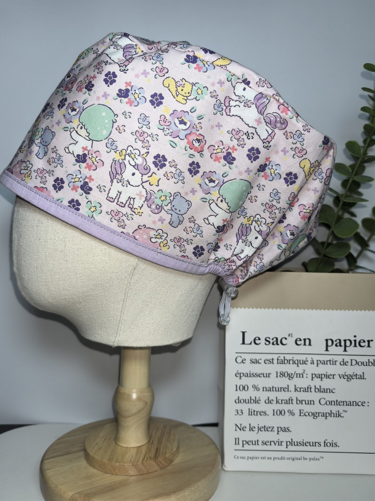 Cotton Unicorn Print Medical Cap