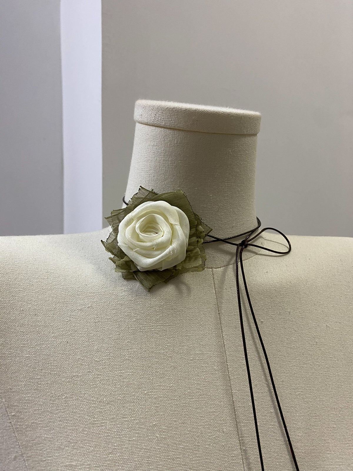 Handmade Silk Rose Necklace