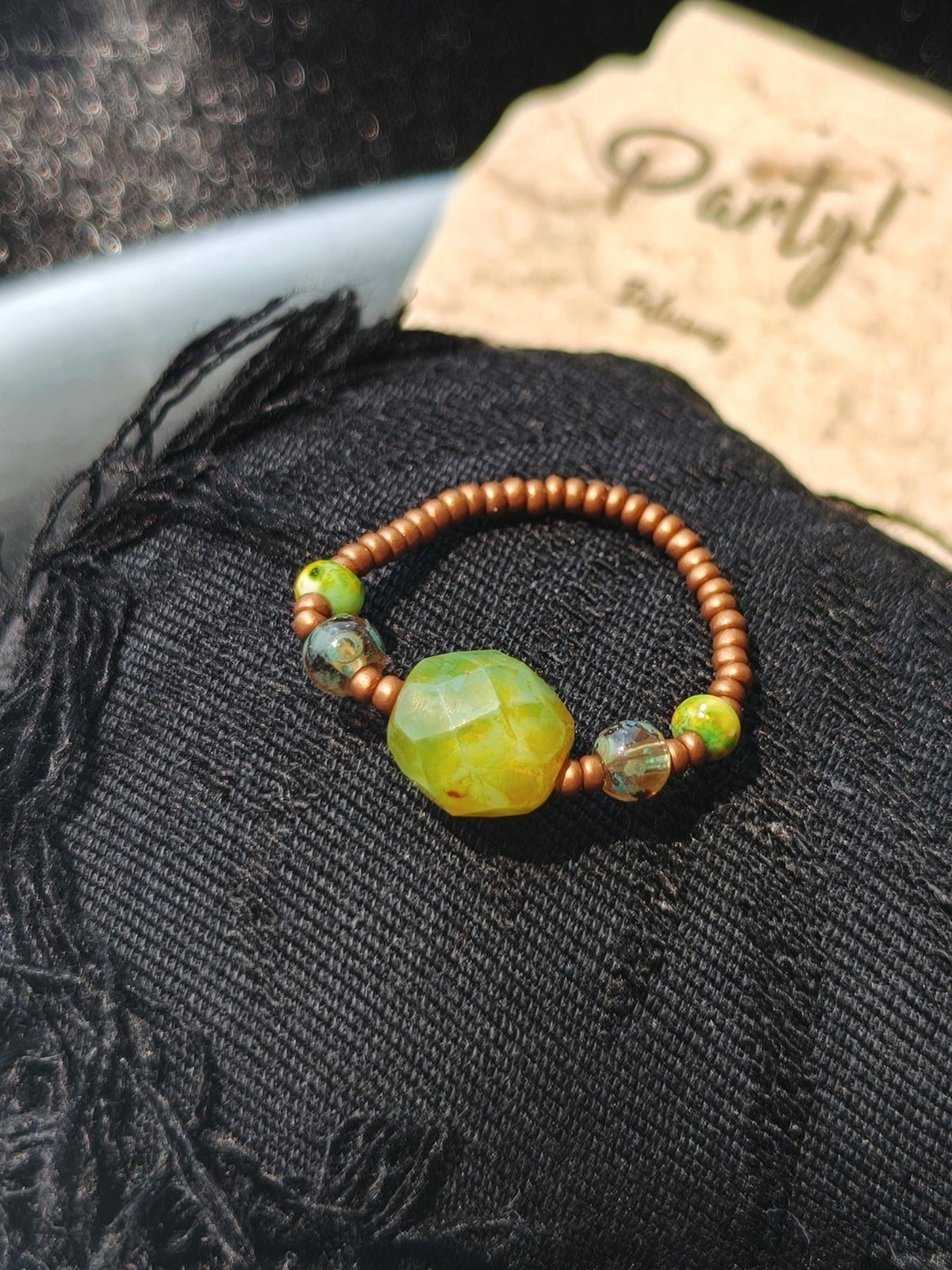 Handcrafted Natural Stone Beaded Rings