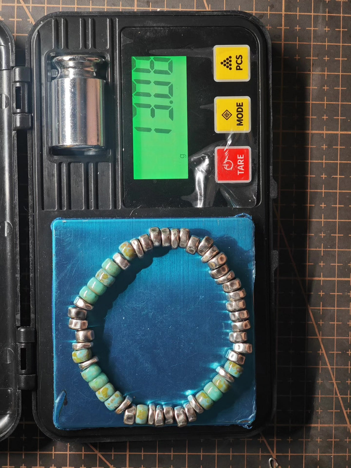 925 Silver Handmade Bracelet Turquoise Glass Beads
