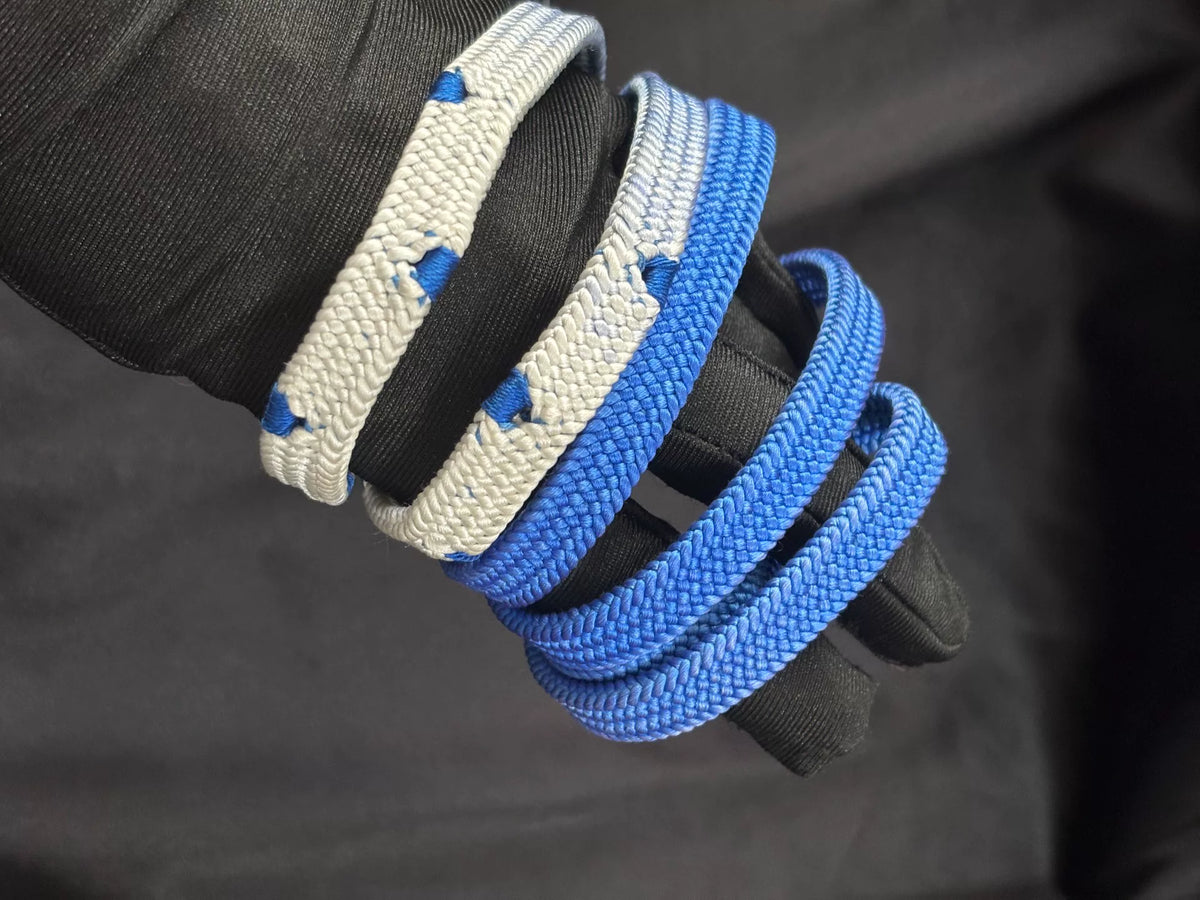 Handcrafted Silk Camera Strap Blue Gradient