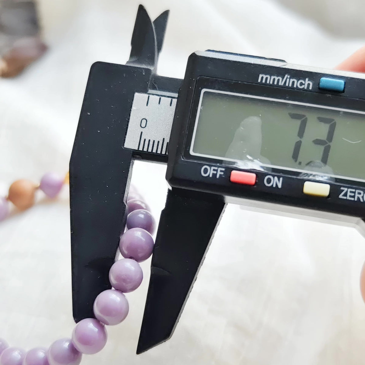 Natural Purple Mica Beaded Bracelet 7.3mm