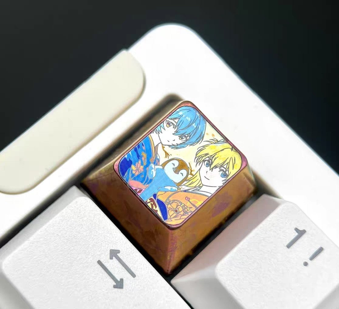 EVA Asuka Rei 1u Titanium Alloy Artisan Keycap