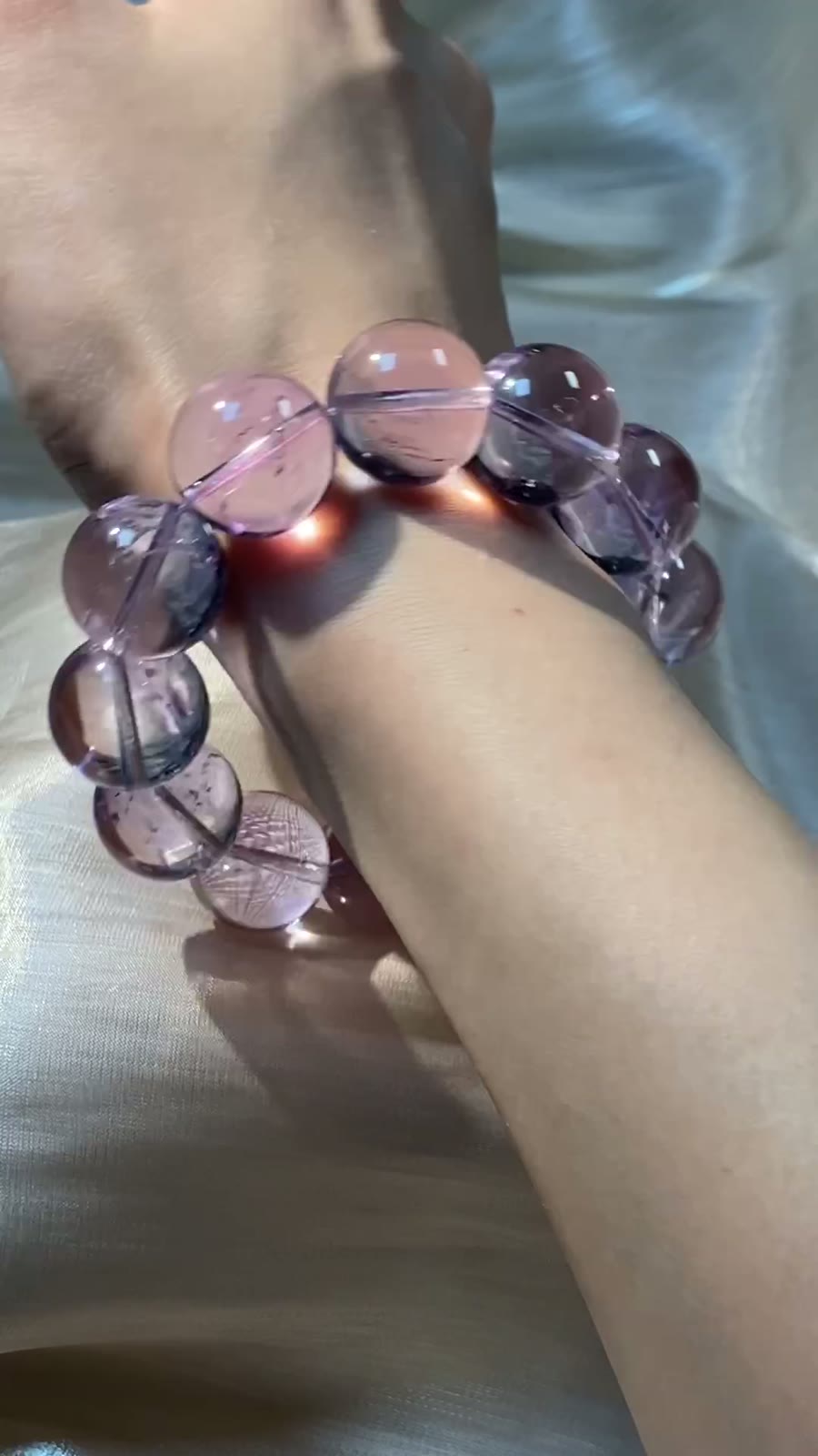 Bolivian Amethyst Beaded Bracelet 16mm