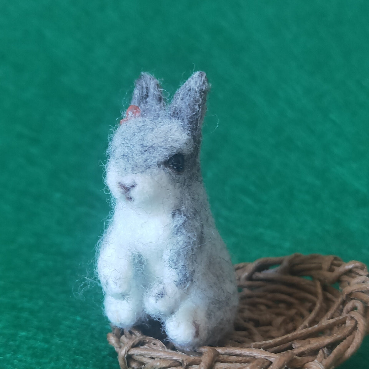 Custom Wool Felt Miniature Rabbit Figurine