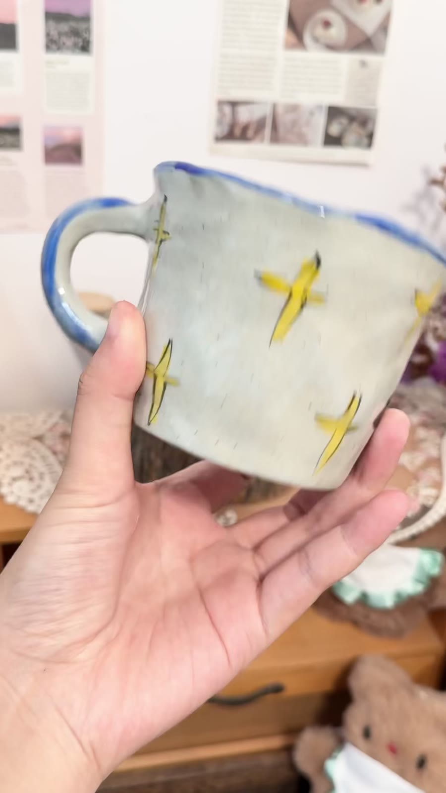 Handmade Ceramic Mug 280ml Coarse Clay