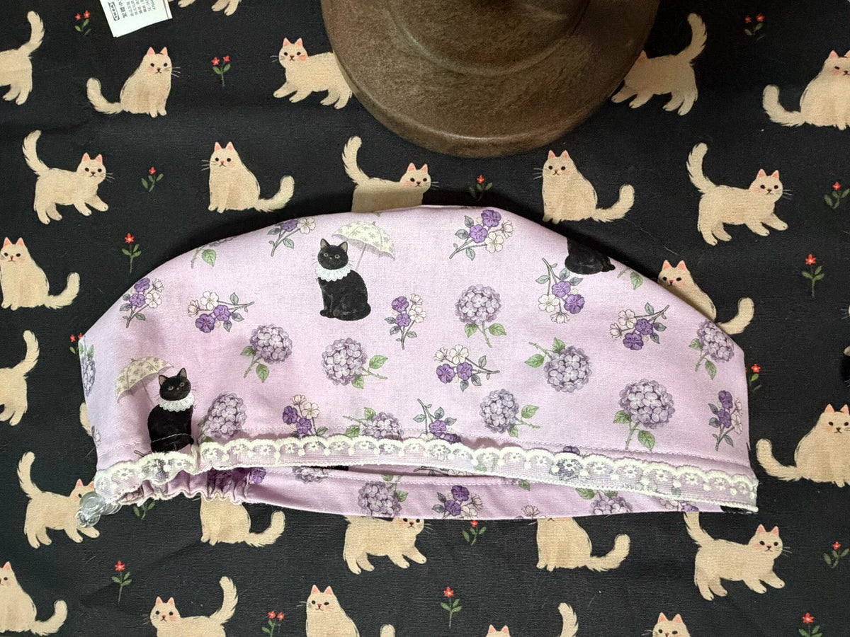 Pure Cotton Hydrangea Cat Surgical Cap