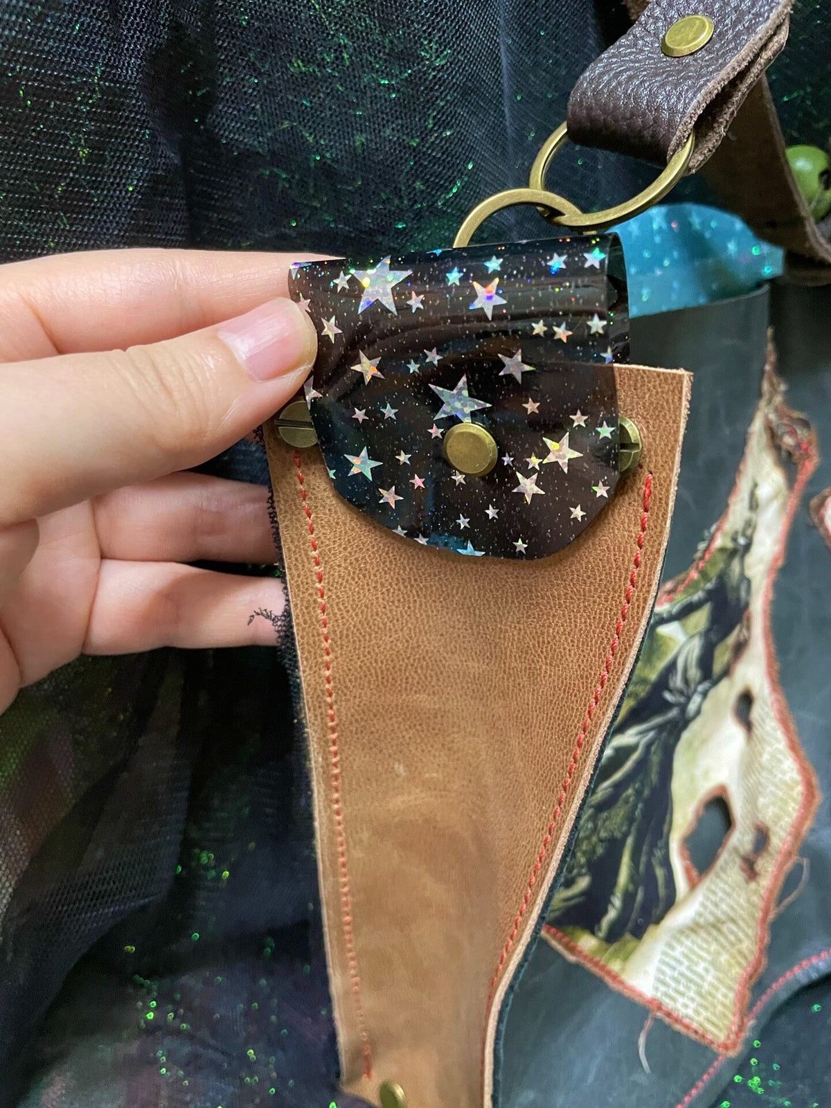 Crazy Horse Leather Skull Crossbody Bag