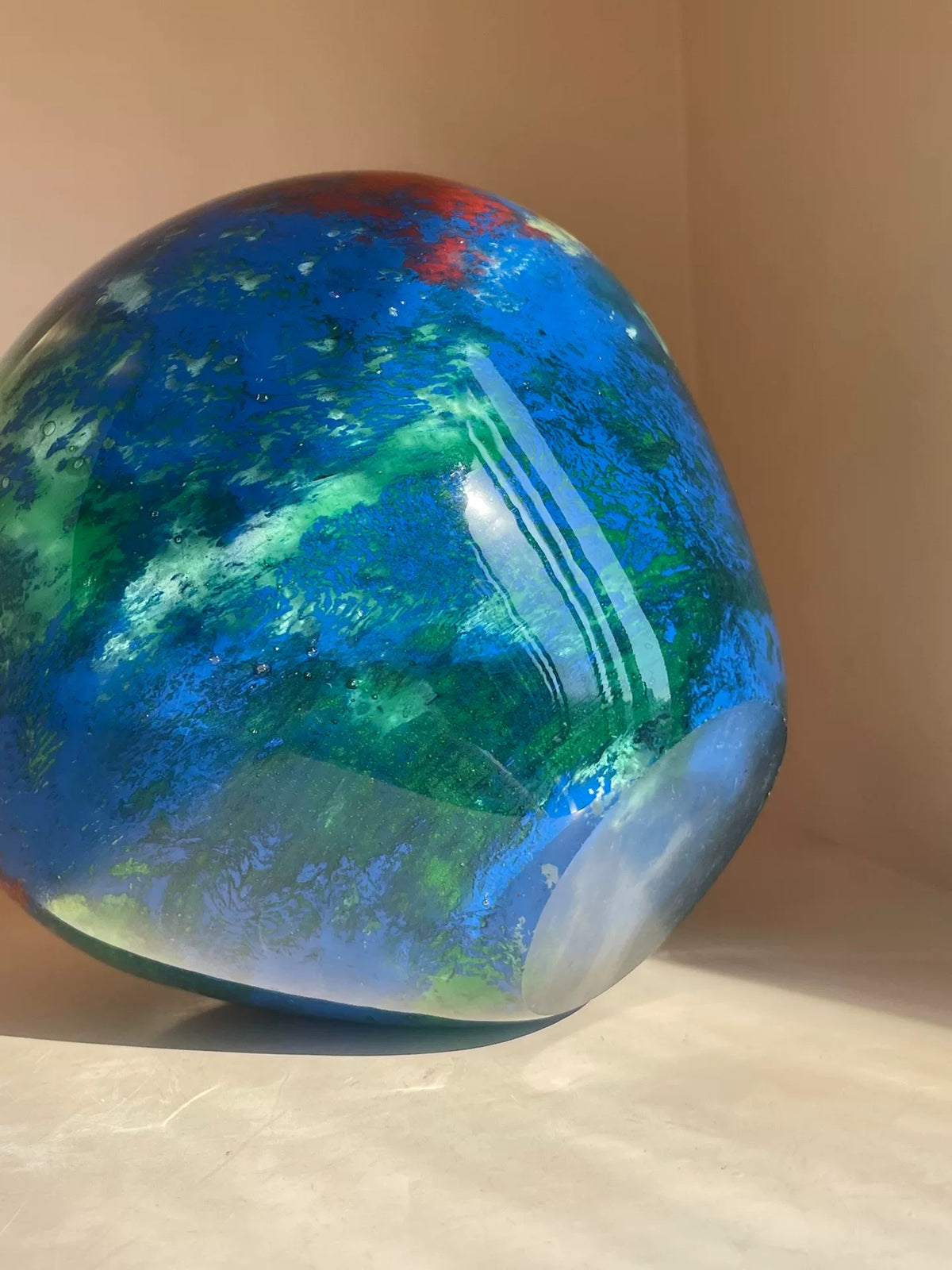 Multicolor Art Glass Globe Vase 15 cm