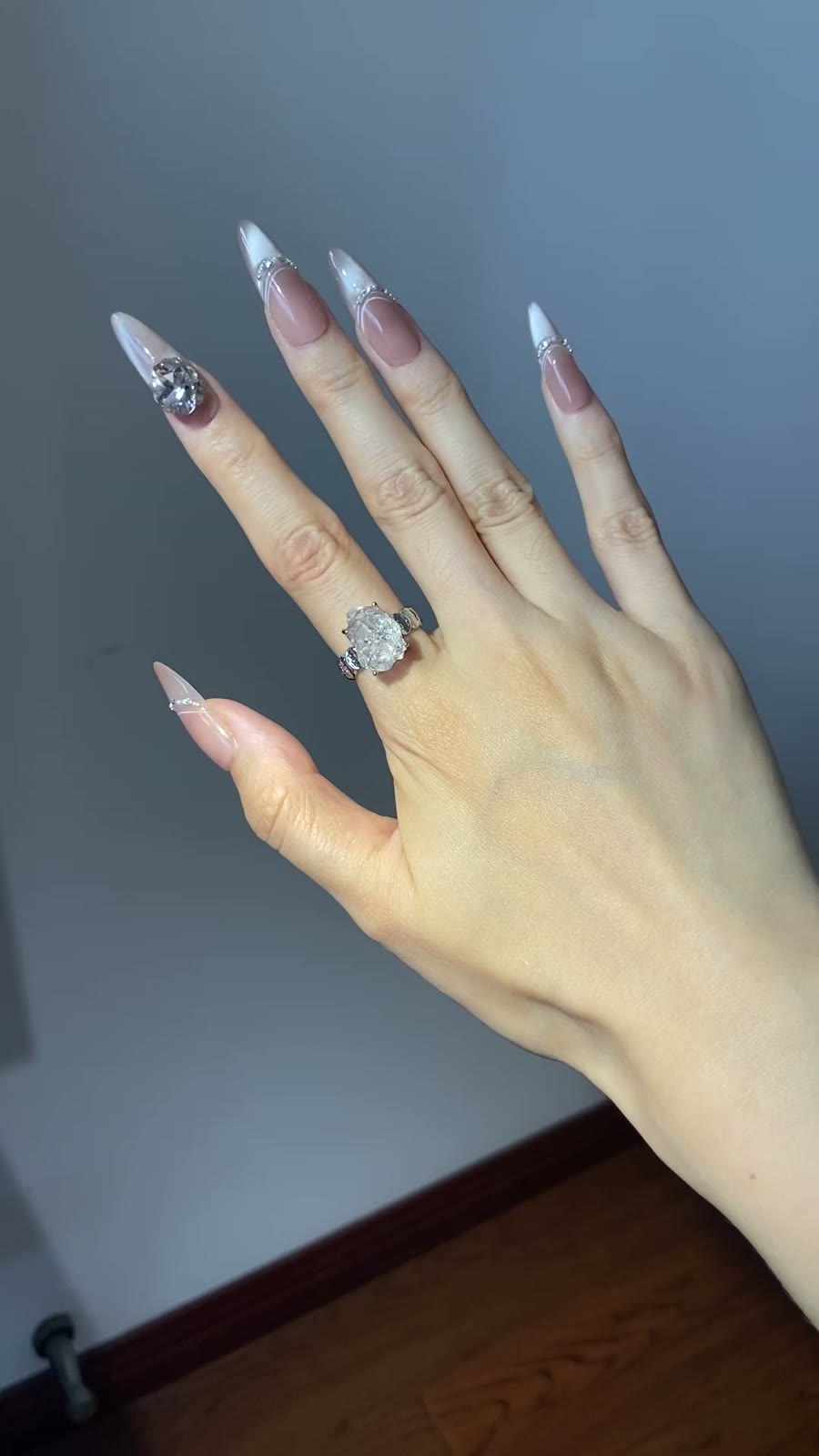 Natural Raw Herkimer Diamond Ring