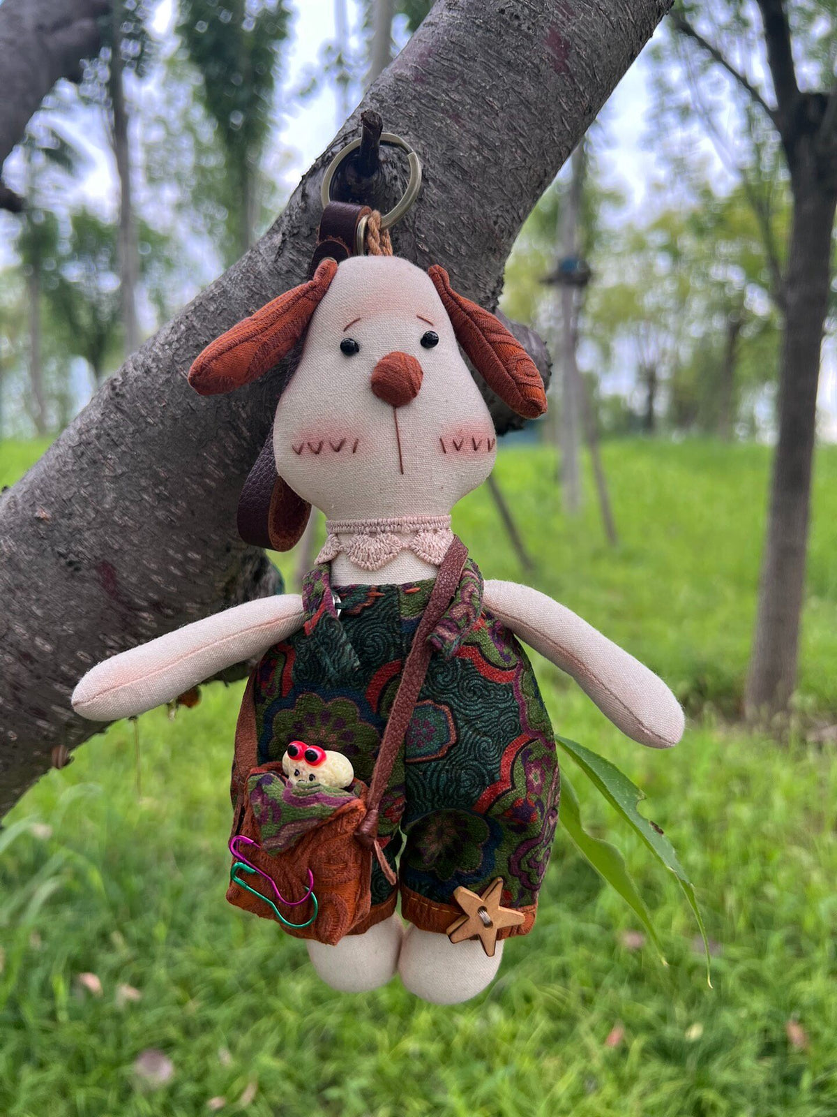 Xiangyunsha Plush Dog Keychain Bag Charm
