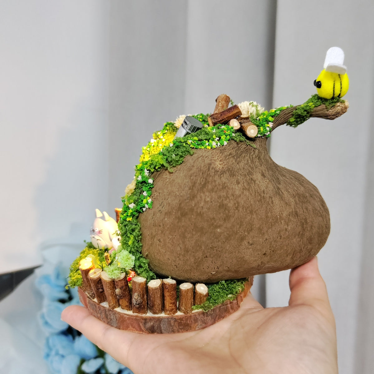 Seed Pod Diorama with Miniature Figurines