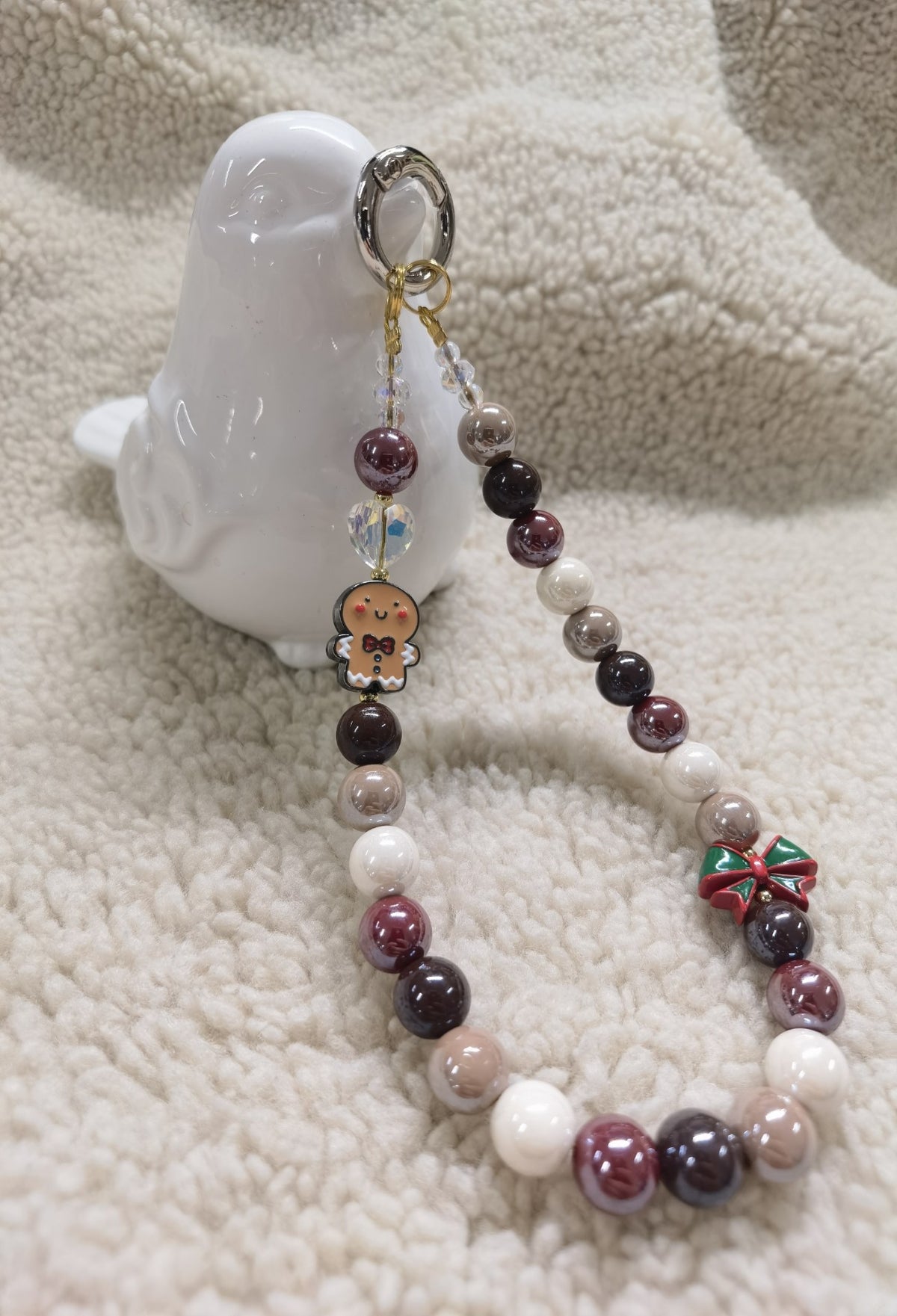 Handcrafted Lacquer Bead Phone Strap Charms