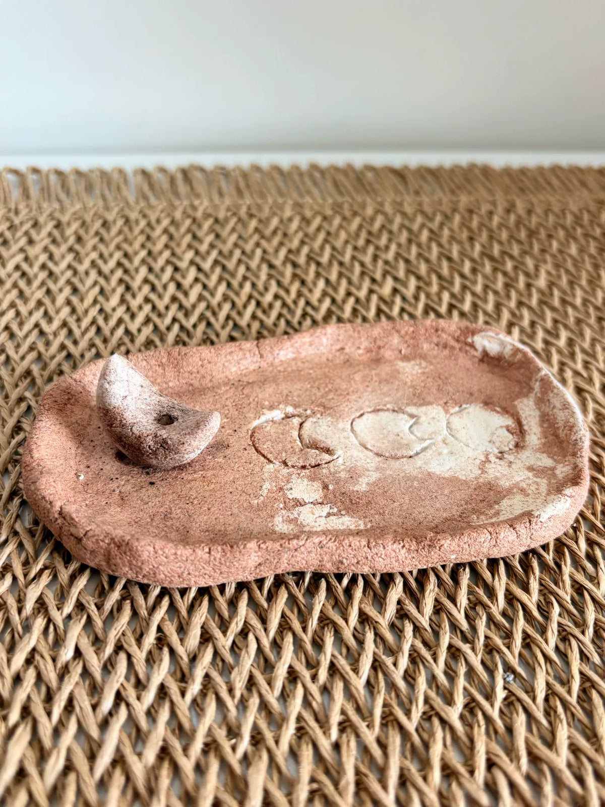 Handmade Clay Incense Holder Rustic Earthy Tone