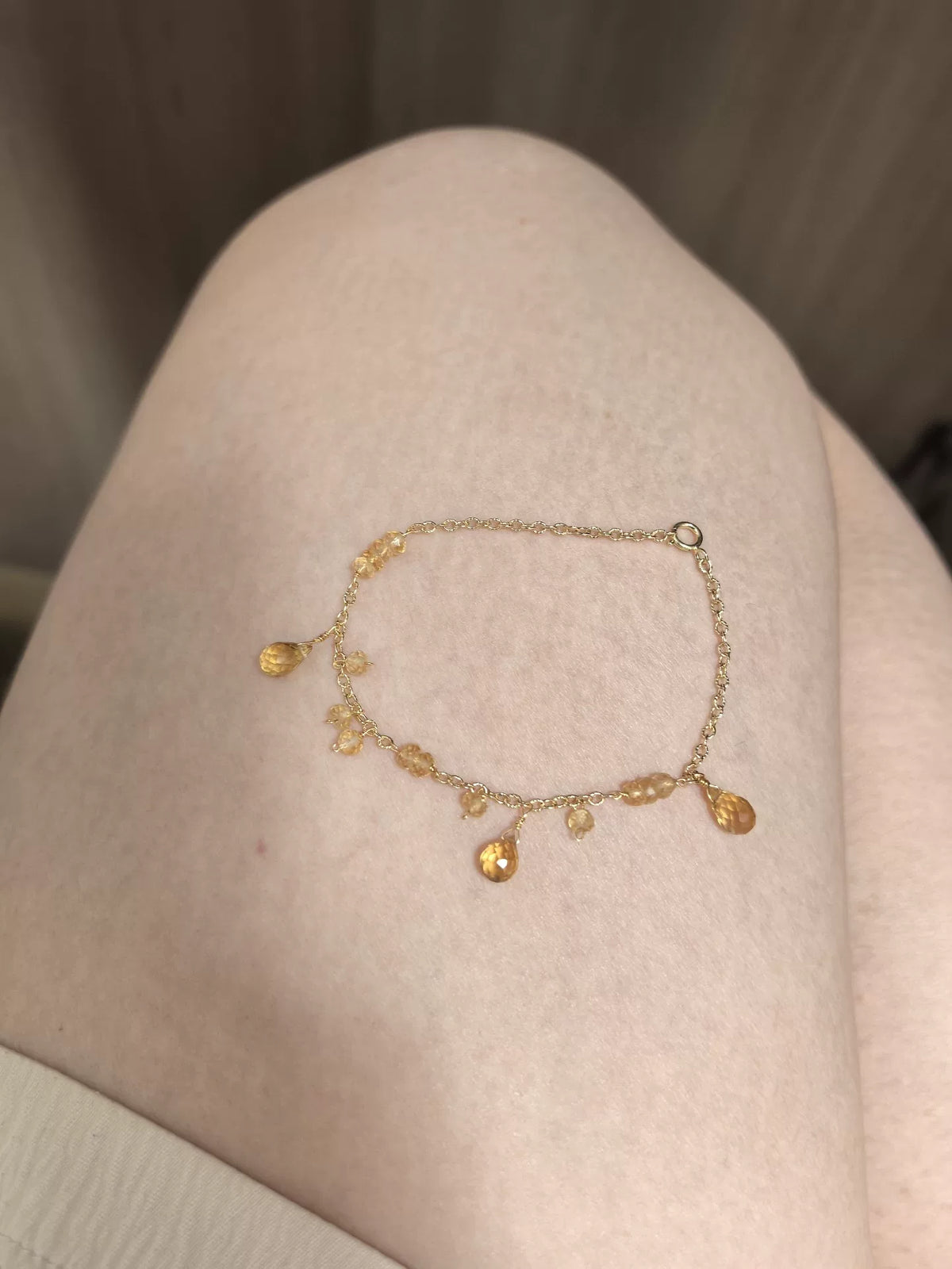 Armband med naturlig citrin och 14k guldylt metall