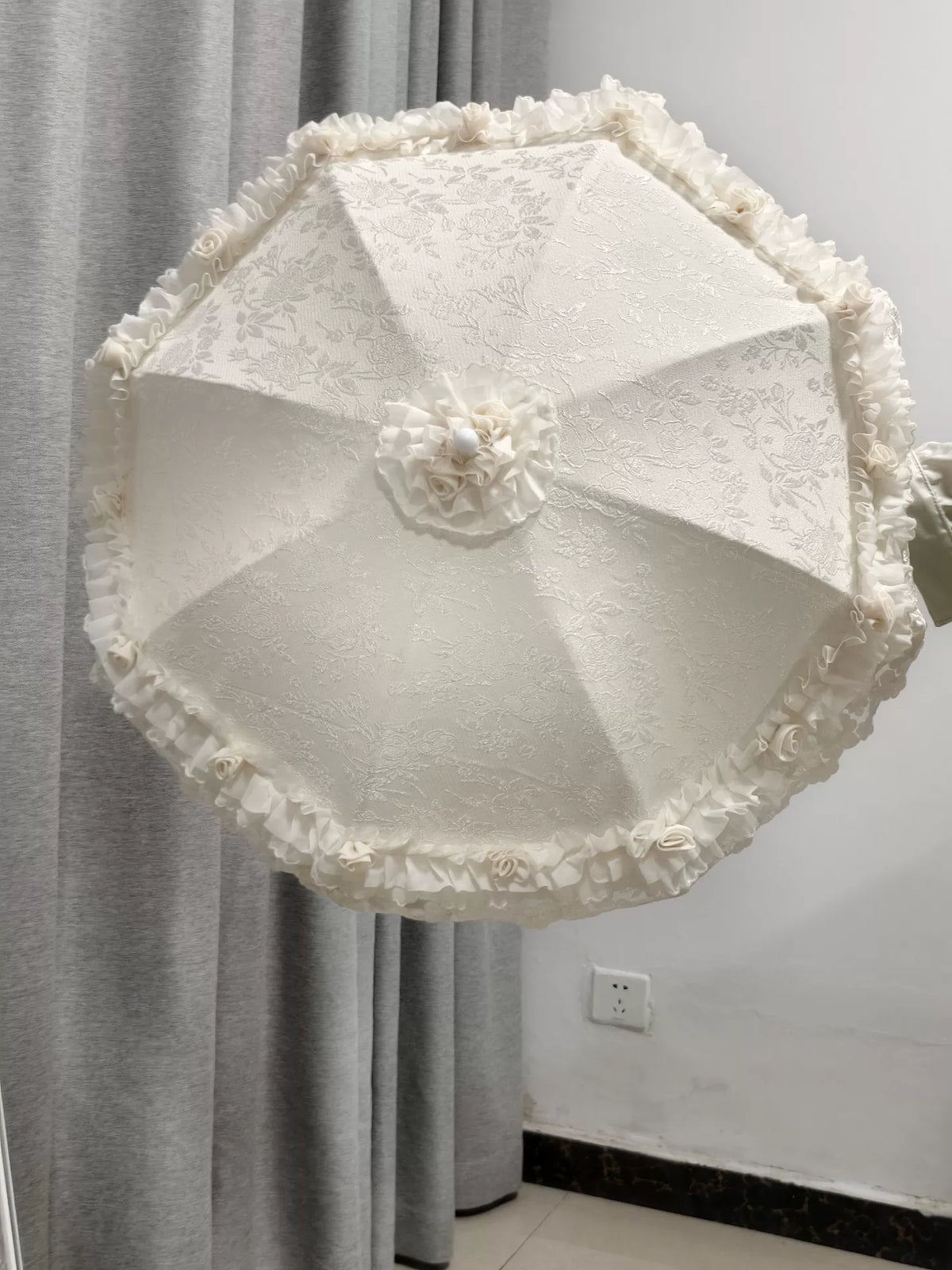 Handmade Ivory Lace Floral Lolita Parasol