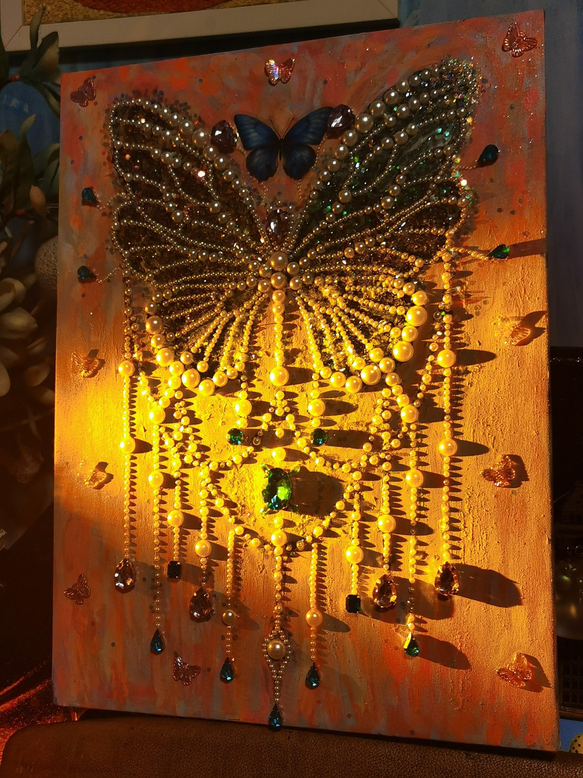 Pearl Butterfly Wall Art 30x40cm