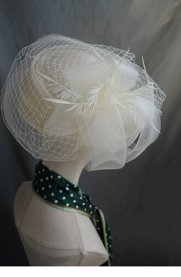Ivory Gatsby Banquet Fascinator Hat