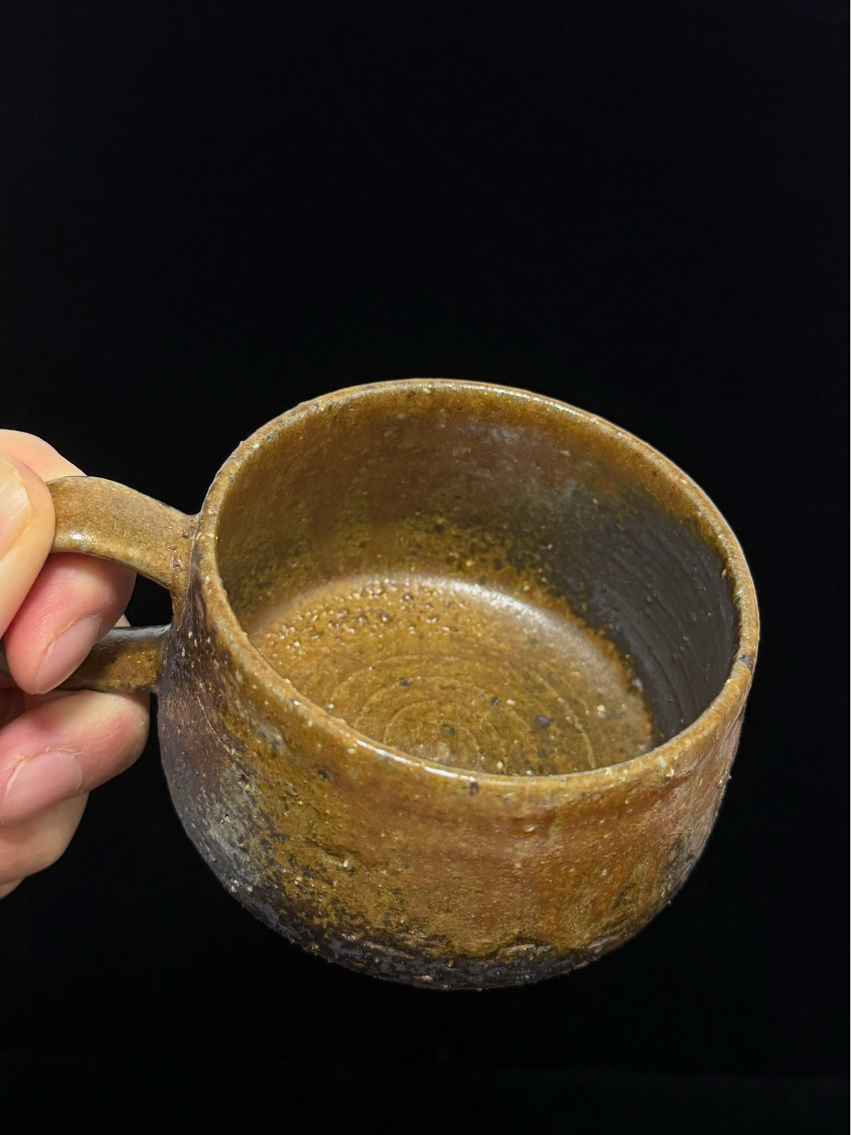 Wood-Fired Coffee Cup Amber Ash Glaze