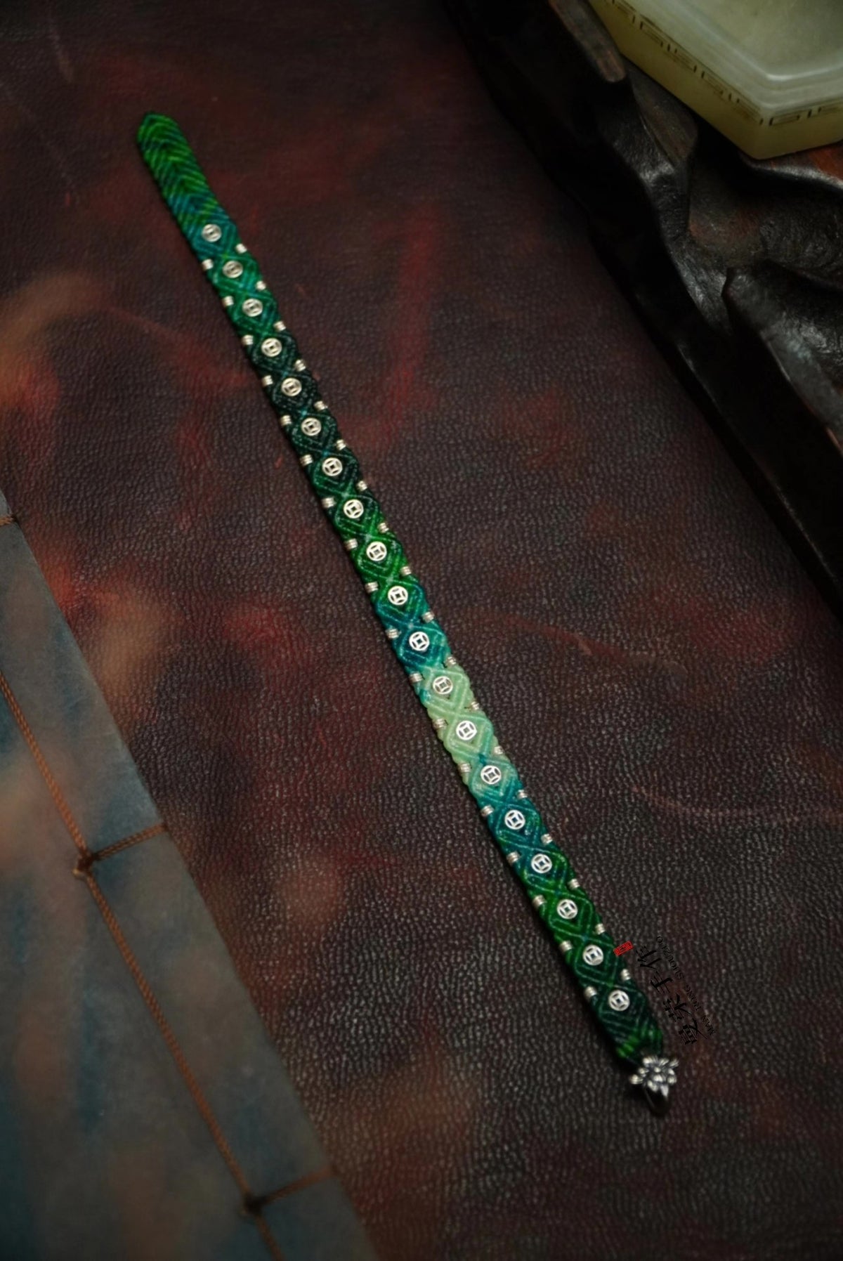 Handwoven Green Money Charm Bracelet