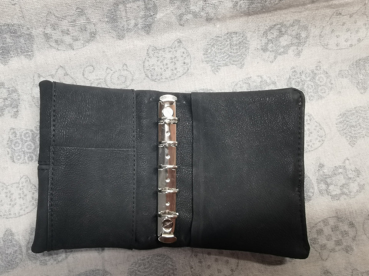 Black Goatskin Cross Patchwork M5 Binder