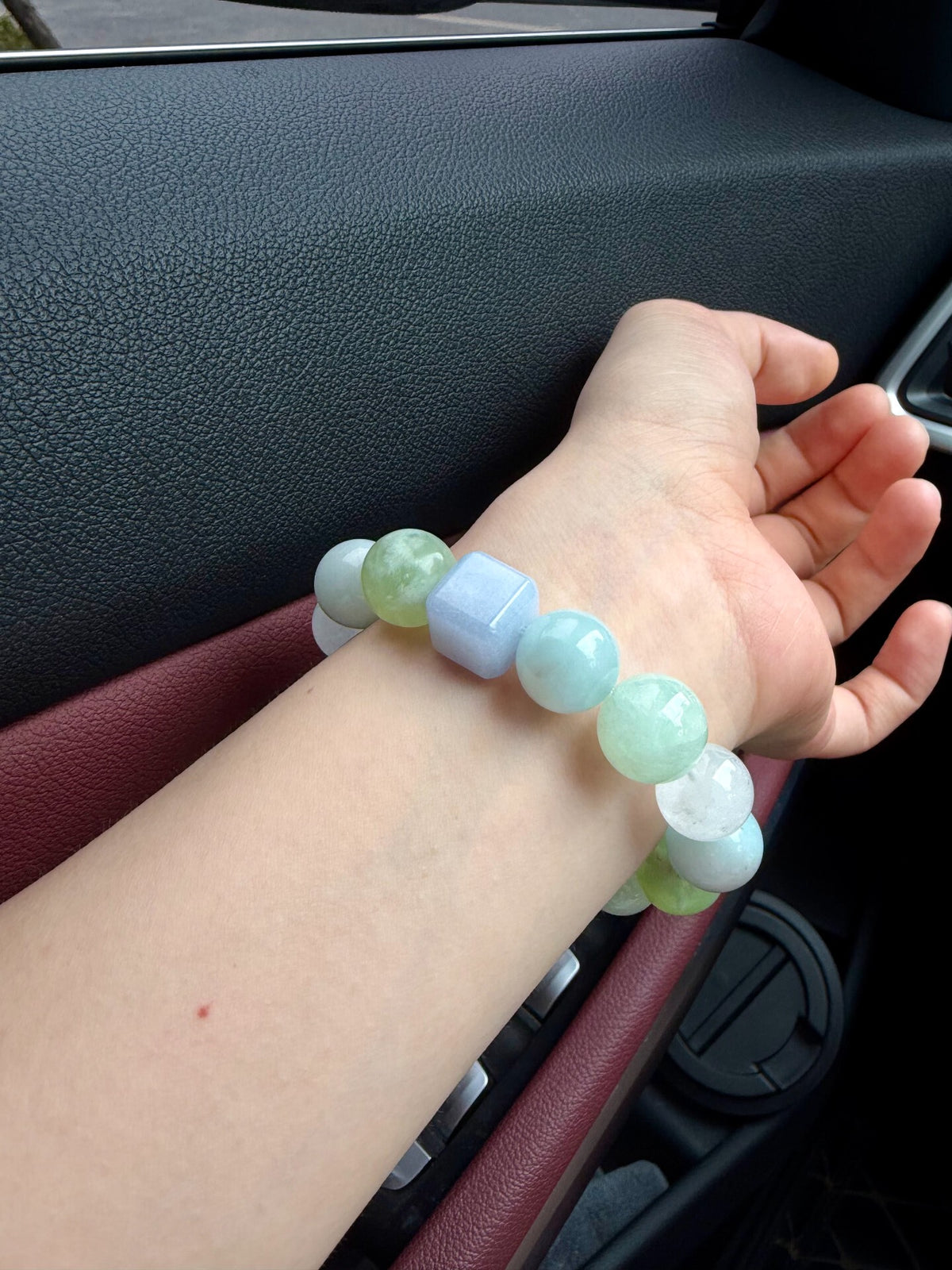 Blue Green Crystal Beaded Bracelet