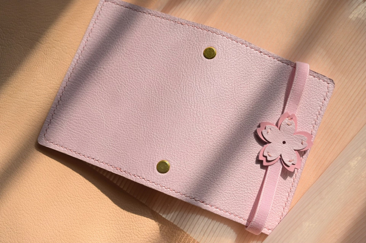 Pink Sheepskin A8 Loose Leaf Journal Cover