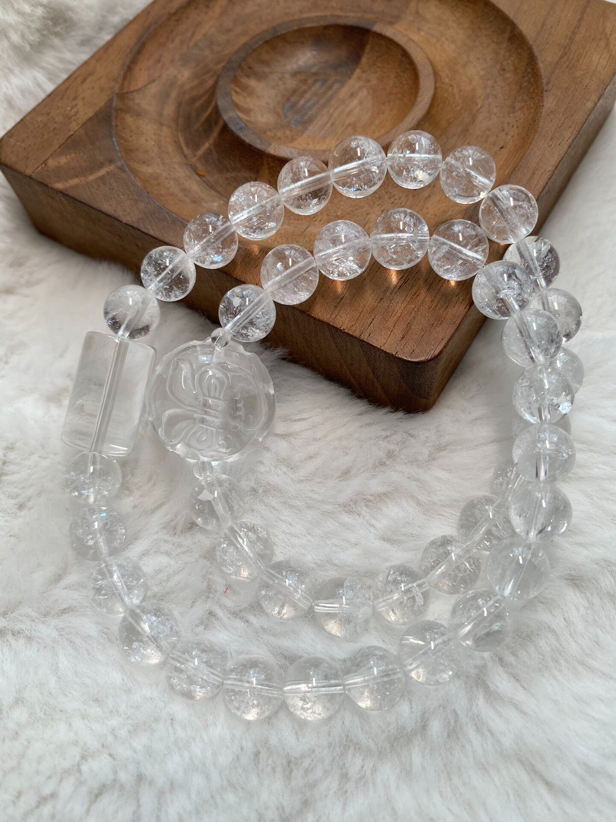 Rainbow White Crystal Double Loop Bracelet