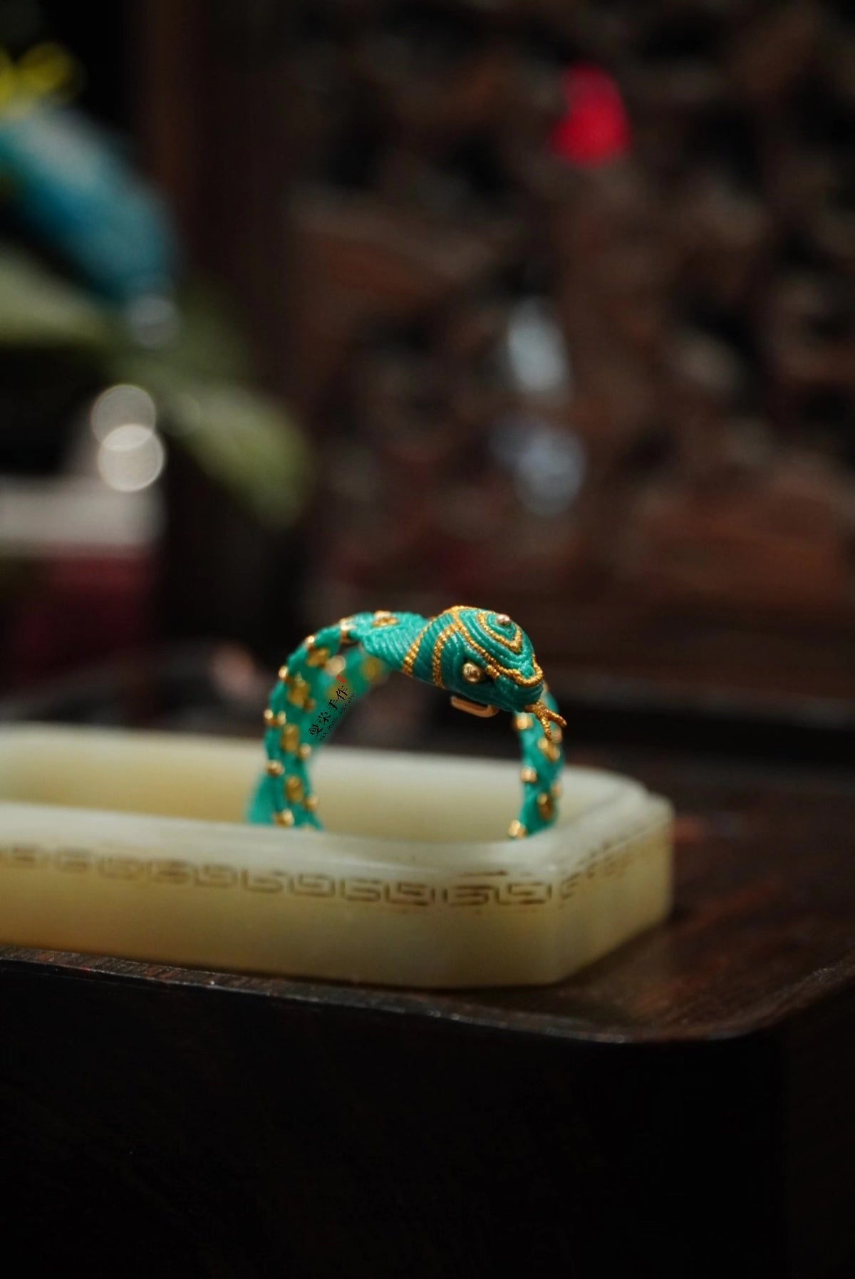 Handwoven Snake Bracelet with Gold Coins
