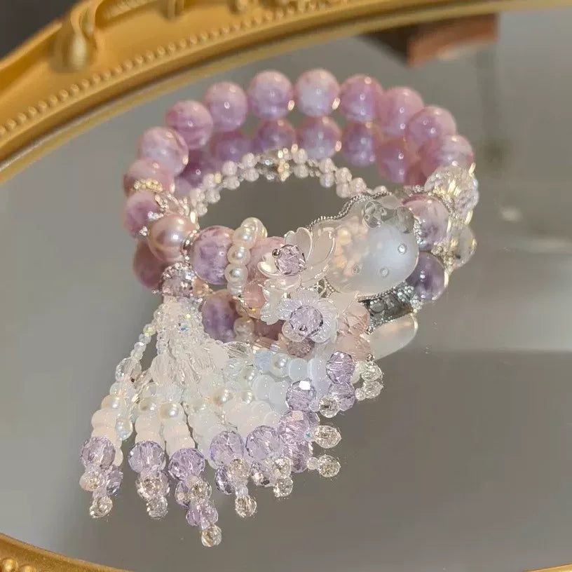 Bracelet multi-rangs Hello Kitty fleur de cerisier